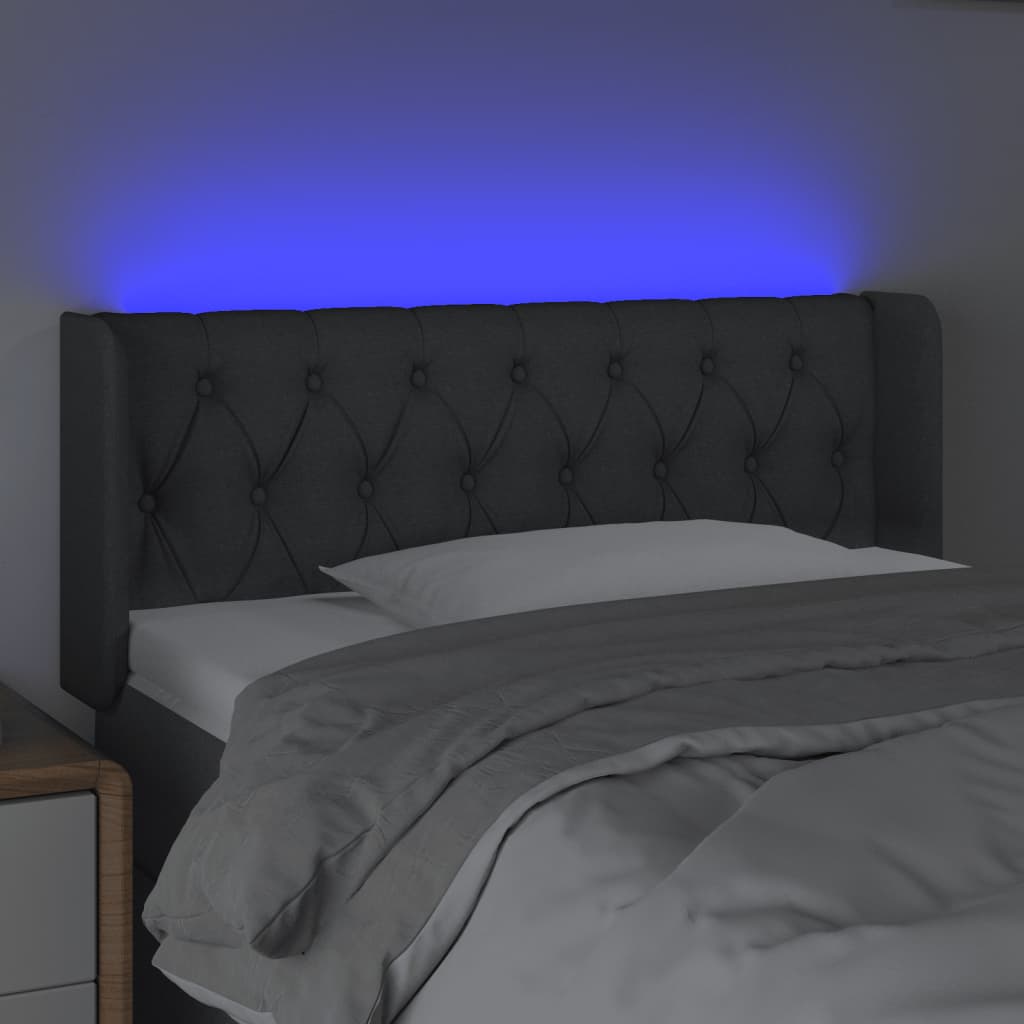 Hoofdbord LED 103x16x78/88 cm stof donkergrijs is nu te koop bij PeponiXL, paradijselijk wonen!