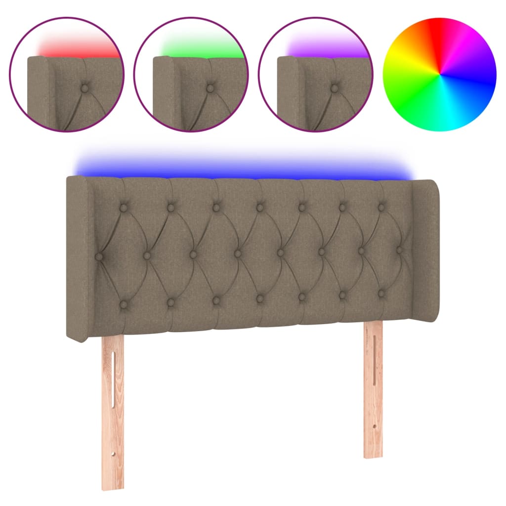 Hoofdbord LED 103x16x78/88 cm stof taupe is nu te koop bij PeponiXL, paradijselijk wonen!
