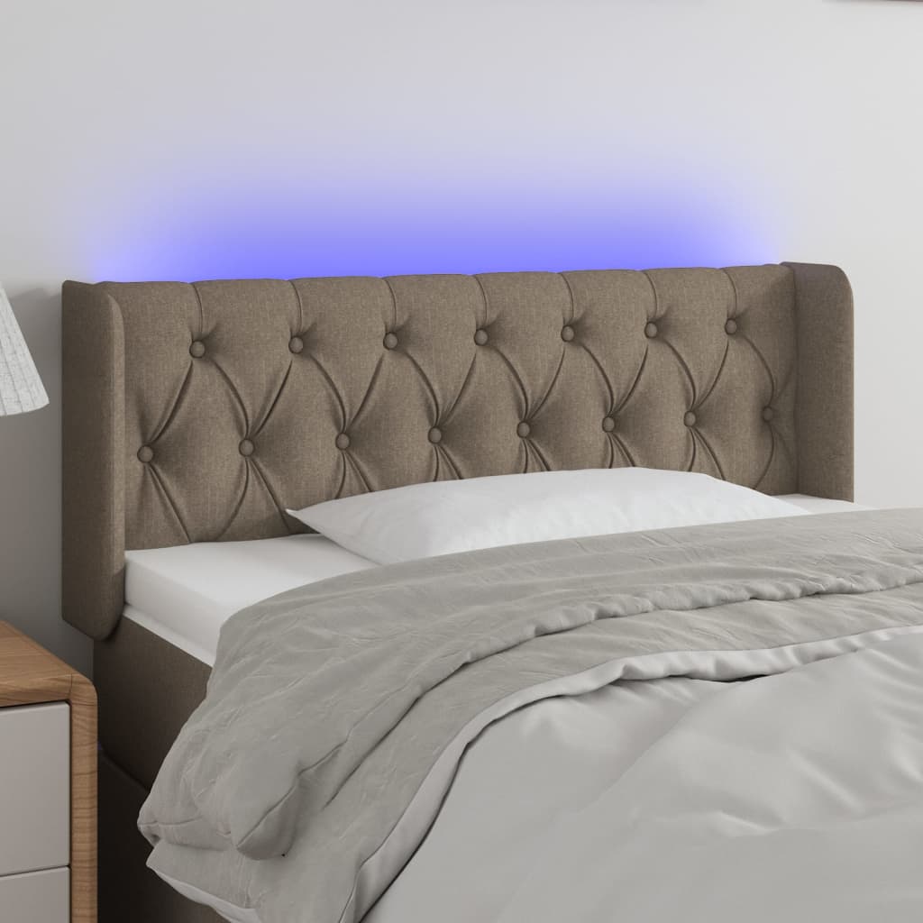Hoofdbord LED 103x16x78/88 cm stof taupe is nu te koop bij PeponiXL, paradijselijk wonen!