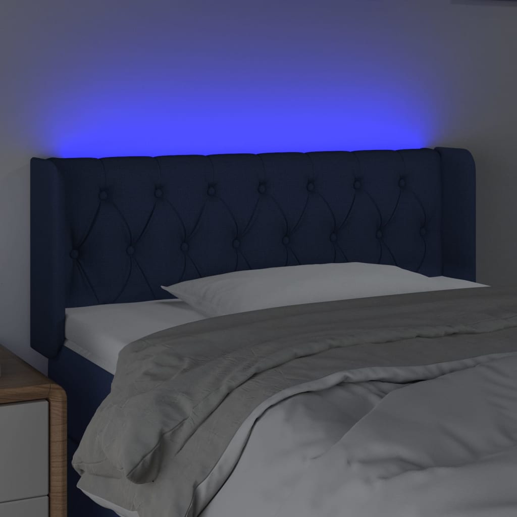 Hoofdbord LED 103x16x78/88 cm stof blauw is nu te koop bij PeponiXL, paradijselijk wonen!