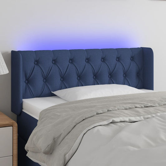 Hoofdbord LED 103x16x78/88 cm stof blauw is nu te koop bij PeponiXL, paradijselijk wonen!