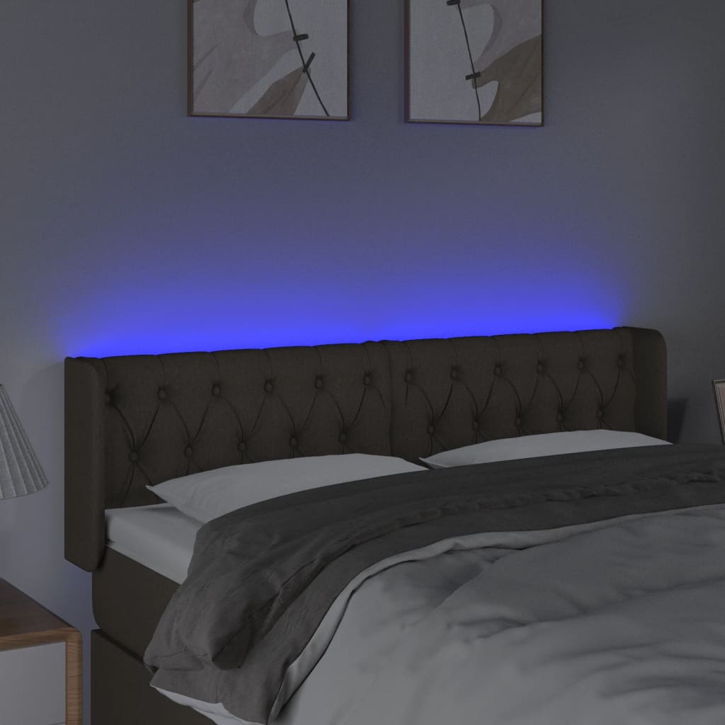 Hoofdbord LED 147x16x78/88 cm stof taupe is nu te koop bij PeponiXL, paradijselijk wonen!