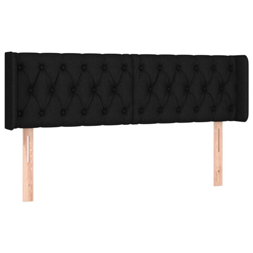 Hoofdbord LED 163x16x78/88 cm stof zwart is nu te koop bij PeponiXL, paradijselijk wonen!