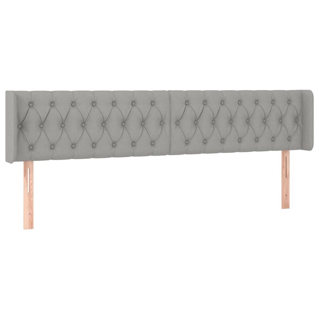Hoofdbord LED 203x16x78/88 cm stof lichtgrijs is nu te koop bij PeponiXL, paradijselijk wonen!