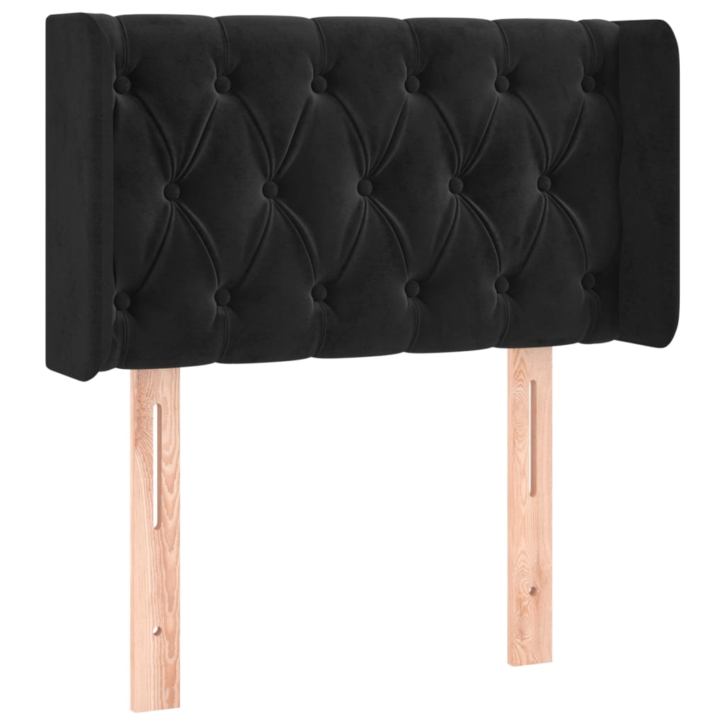 Hoofdbord LED 83x16x78/88 cm fluweel zwart is nu te koop bij PeponiXL, paradijselijk wonen!