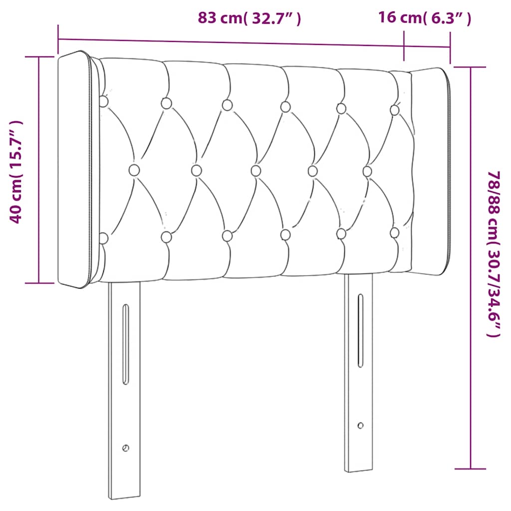 Hoofdbord LED 83x16x78/88 cm fluweel donkergroen is nu te koop bij PeponiXL, paradijselijk wonen!