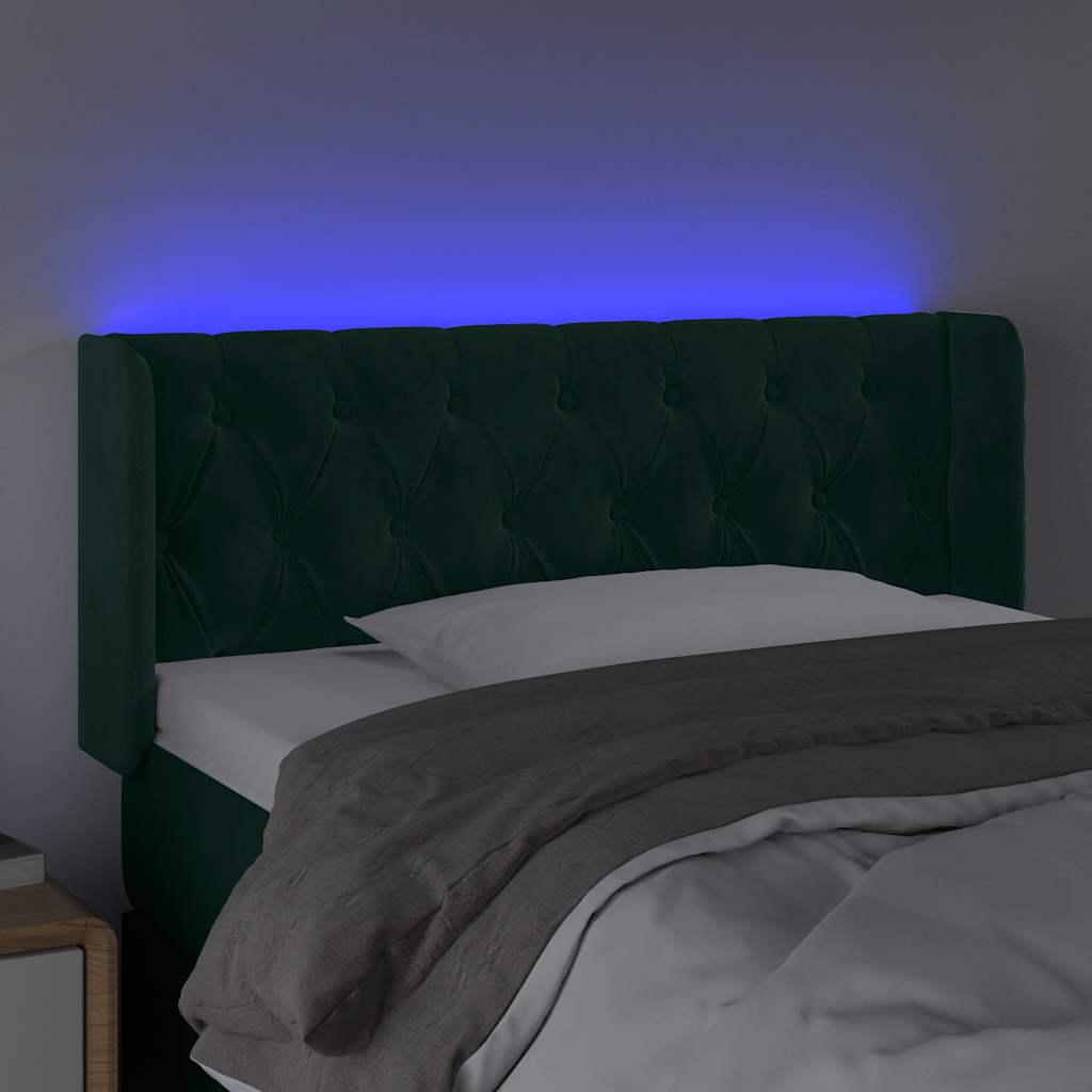 Hoofdbord LED 93x16x78/88 cm fluweel donkergroen is nu te koop bij PeponiXL, paradijselijk wonen!