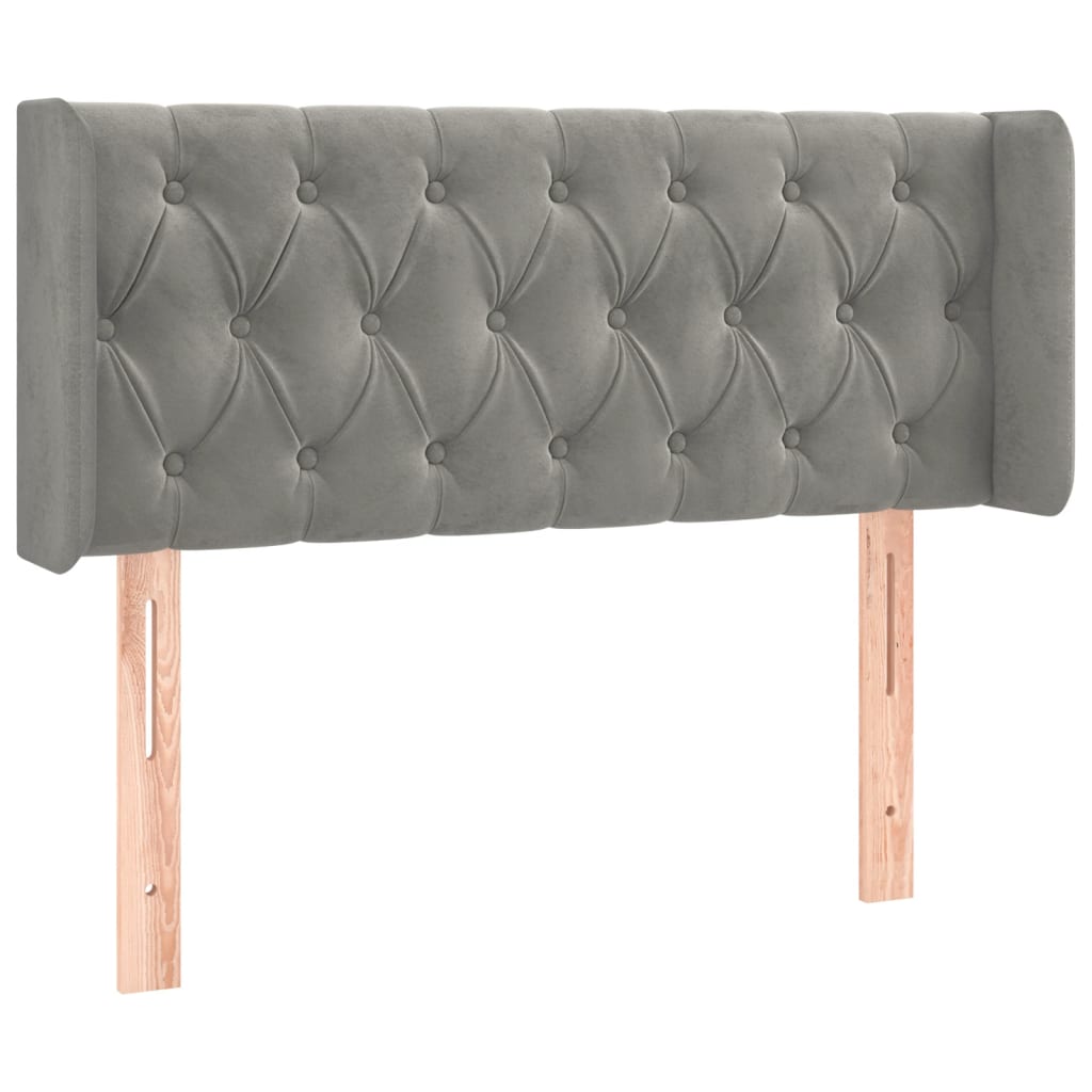 Hoofdbord LED 103x16x78/88 cm fluweel lichtgrijs is nu te koop bij PeponiXL, paradijselijk wonen!