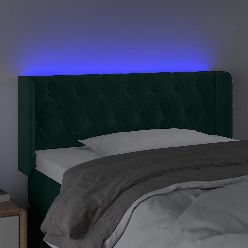 Hoofdbord LED 103x16x78/88 cm fluweel donkergroen is nu te koop bij PeponiXL, paradijselijk wonen!