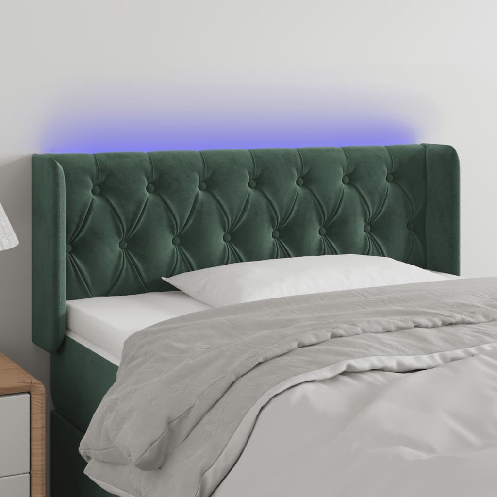 Hoofdbord LED 103x16x78/88 cm fluweel donkergroen is nu te koop bij PeponiXL, paradijselijk wonen!