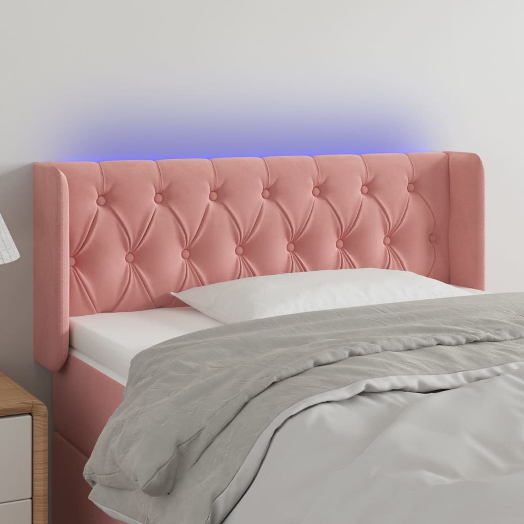 Hoofdbord LED 103x16x78/88 cm fluweel roze is nu te koop bij PeponiXL, paradijselijk wonen!
