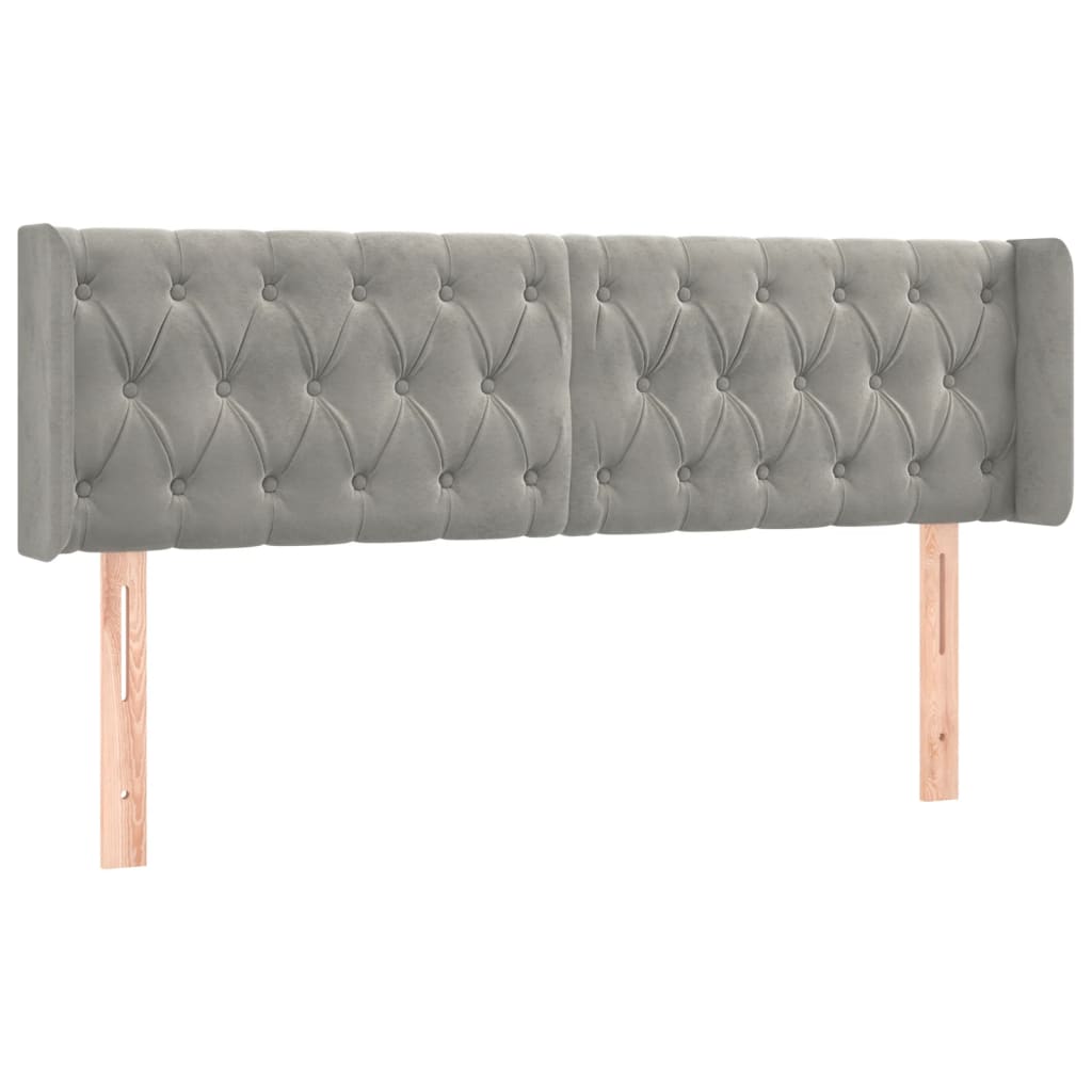 Hoofdbord LED 147x16x78/88 cm fluweel lichtgrijs is nu te koop bij PeponiXL, paradijselijk wonen!