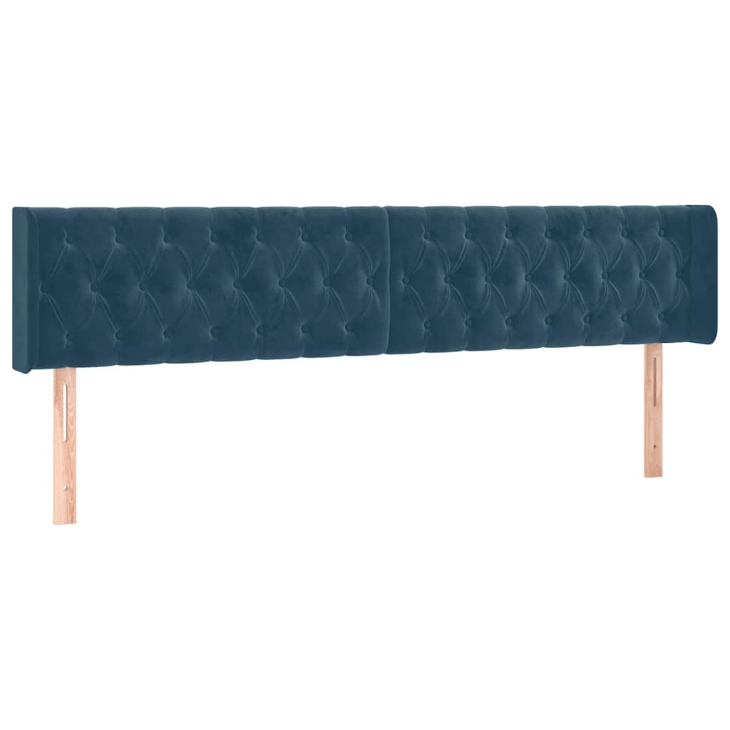 Hoofdbord LED 183x16x78/88 cm fluweel donkerblauw is nu te koop bij PeponiXL, paradijselijk wonen!