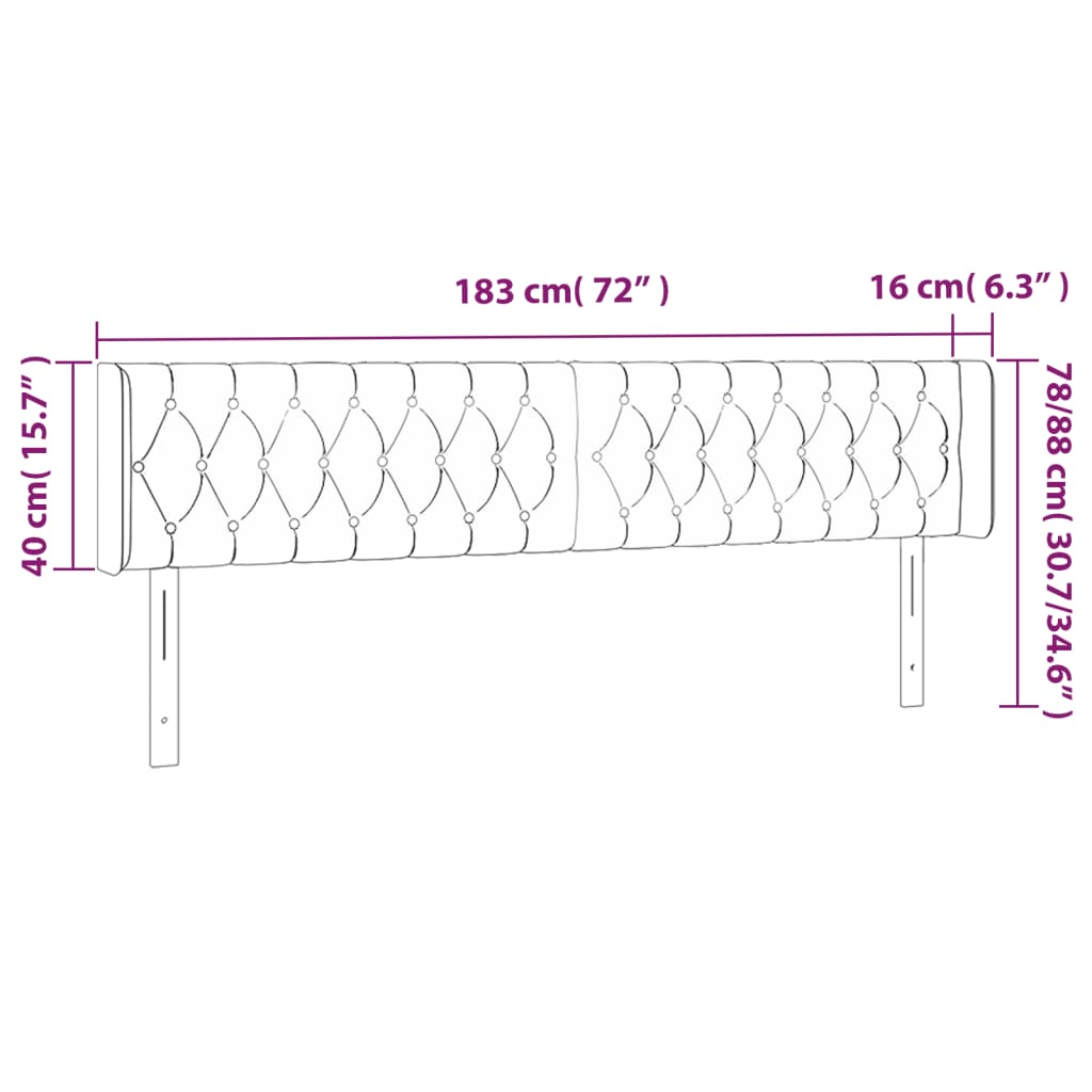 Hoofdbord LED 183x16x78/88 cm fluweel roze is nu te koop bij PeponiXL, paradijselijk wonen!