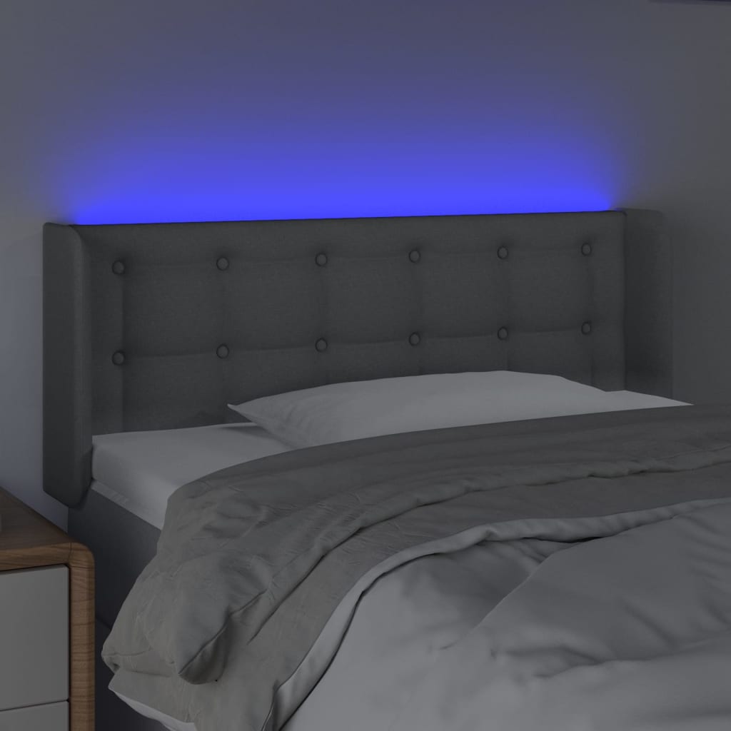 Hoofdbord LED 83x16x78/88 cm stof lichtgrijs is nu te koop bij PeponiXL, paradijselijk wonen!