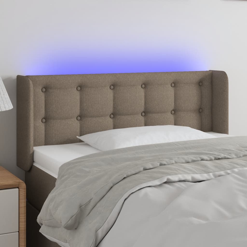 Hoofdbord LED 83x16x78/88 cm stof taupe is nu te koop bij PeponiXL, paradijselijk wonen!