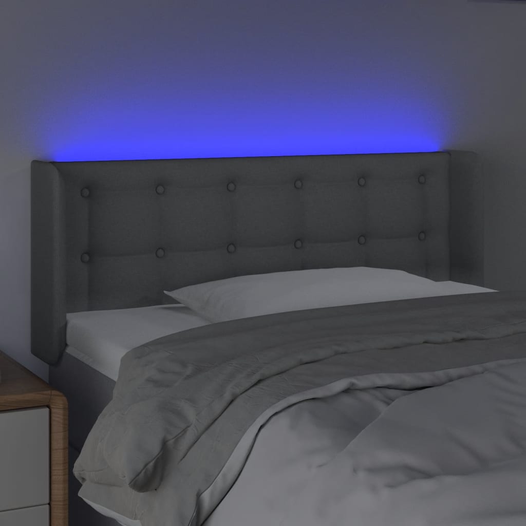 Hoofdbord LED 93x16x78/88 cm stof lichtgrijs is nu te koop bij PeponiXL, paradijselijk wonen!