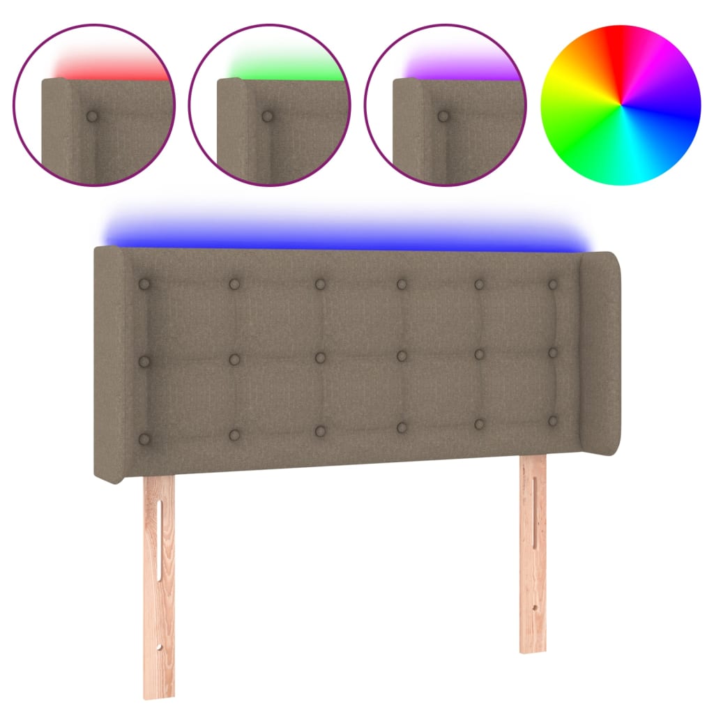 Hoofdbord LED 93x16x78/88 cm stof taupe is nu te koop bij PeponiXL, paradijselijk wonen!