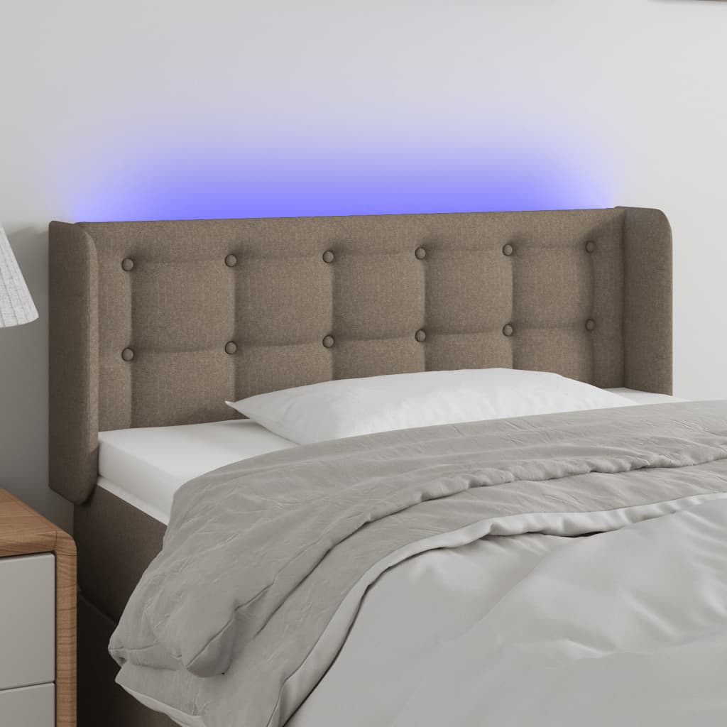 Hoofdbord LED 93x16x78/88 cm stof taupe is nu te koop bij PeponiXL, paradijselijk wonen!