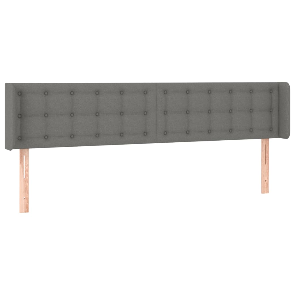 Hoofdbord LED 183x16x78/88 cm stof donkergrijs is nu te koop bij PeponiXL, paradijselijk wonen!