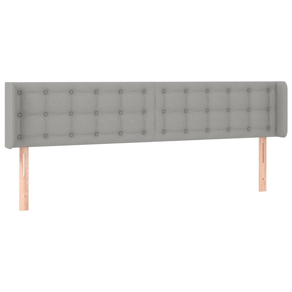 Hoofdbord LED 203x16x78/88 cm stof lichtgrijs is nu te koop bij PeponiXL, paradijselijk wonen!