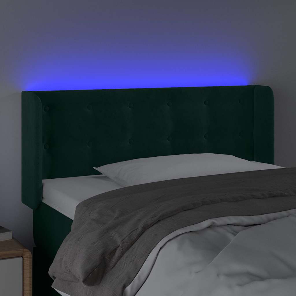 Hoofdbord LED 83x16x78/88 cm fluweel donkergroen is nu te koop bij PeponiXL, paradijselijk wonen!