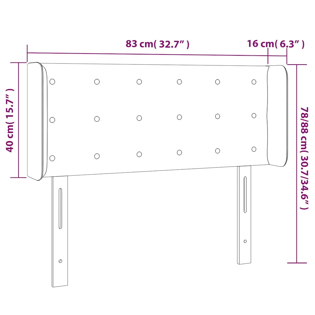 Hoofdbord LED 83x16x78/88 cm fluweel donkergroen is nu te koop bij PeponiXL, paradijselijk wonen!