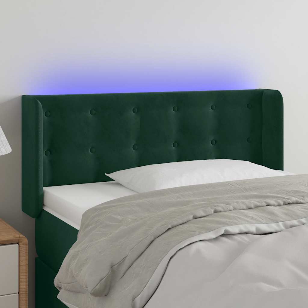 Hoofdbord LED 83x16x78/88 cm fluweel donkergroen is nu te koop bij PeponiXL, paradijselijk wonen!