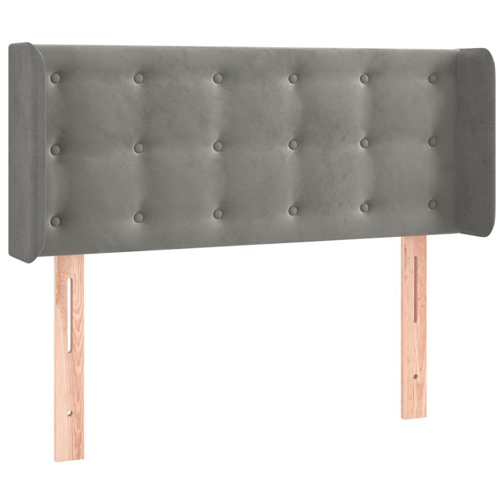 Hoofdbord LED 93x16x78/88 cm fluweel lichtgrijs is nu te koop bij PeponiXL, paradijselijk wonen!