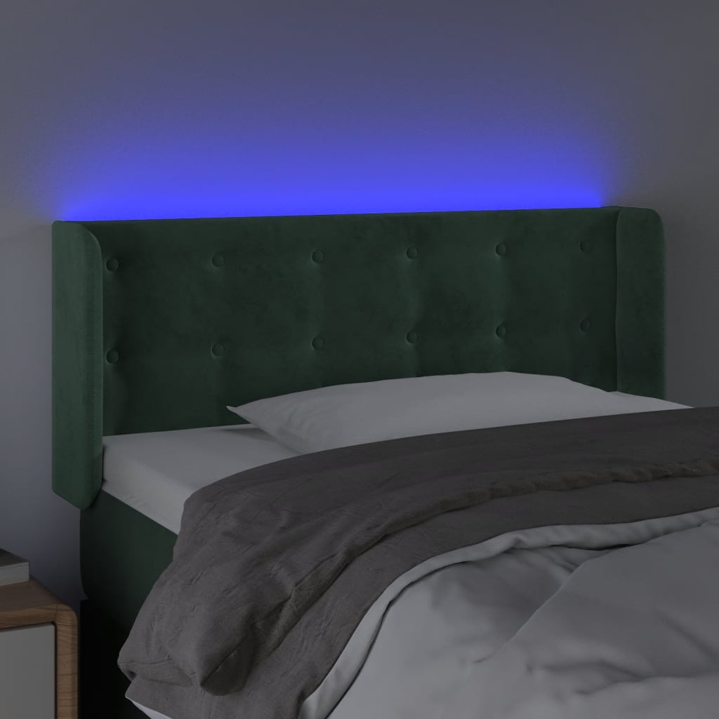 Hoofdbord LED 93x16x78/88 cm fluweel donkergroen is nu te koop bij PeponiXL, paradijselijk wonen!