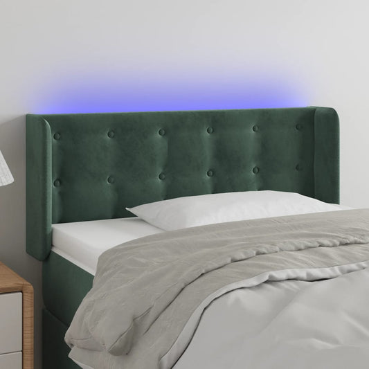 Hoofdbord LED 93x16x78/88 cm fluweel donkergroen is nu te koop bij PeponiXL, paradijselijk wonen!