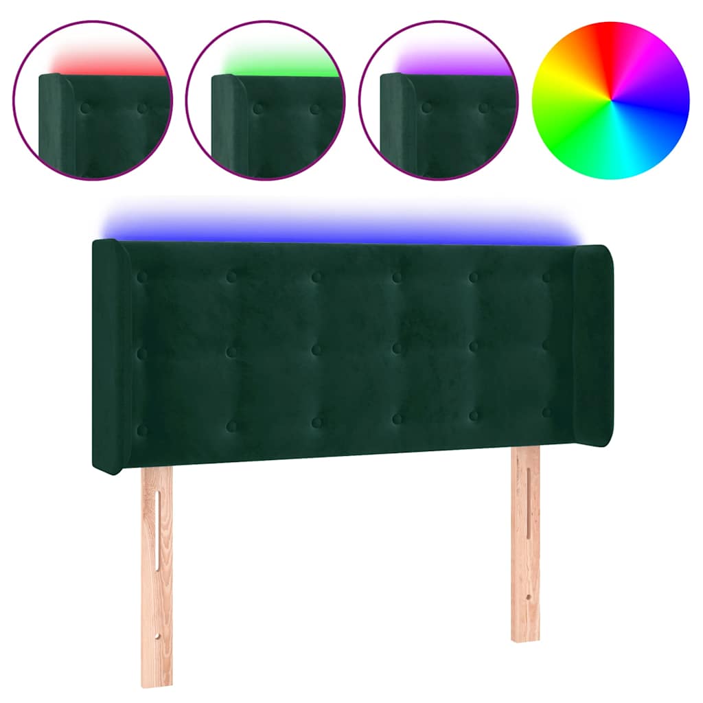 Hoofdbord LED 103x16x78/88 cm fluweel donkergroen is nu te koop bij PeponiXL, paradijselijk wonen!