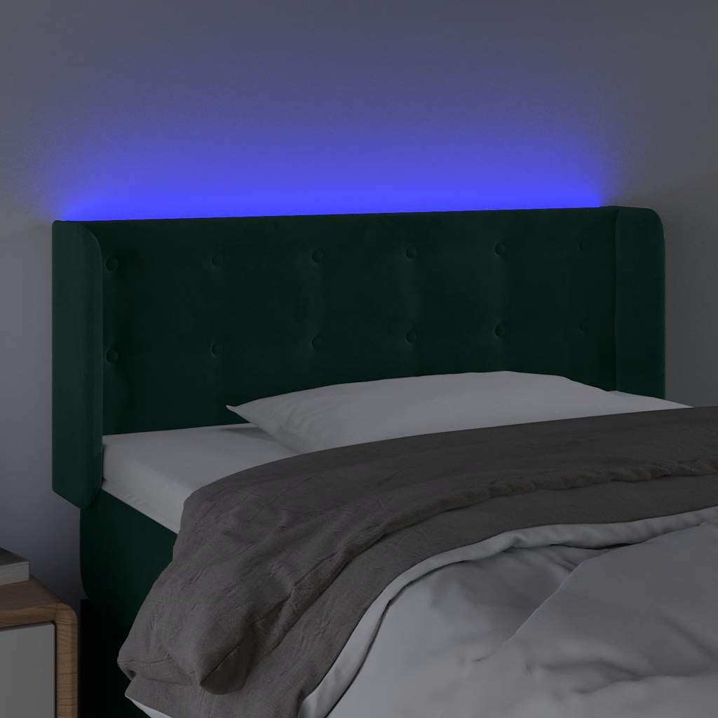 Hoofdbord LED 103x16x78/88 cm fluweel donkergroen is nu te koop bij PeponiXL, paradijselijk wonen!