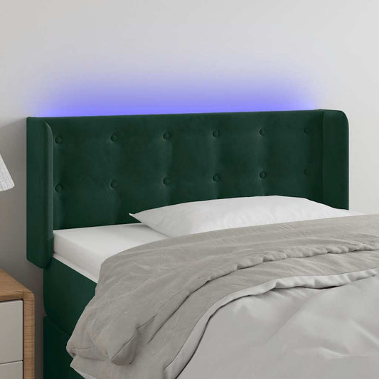 Hoofdbord LED 103x16x78/88 cm fluweel donkergroen is nu te koop bij PeponiXL, paradijselijk wonen!