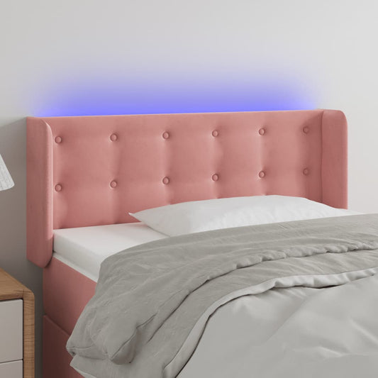 Hoofdbord LED 103x16x78/88 cm fluweel roze is nu te koop bij PeponiXL, paradijselijk wonen!