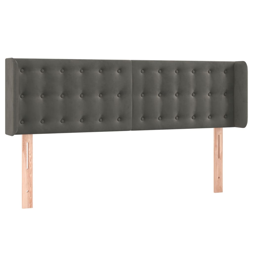 Hoofdbord LED 147x16x78/88 cm fluweel donkergrijs is nu te koop bij PeponiXL, paradijselijk wonen!