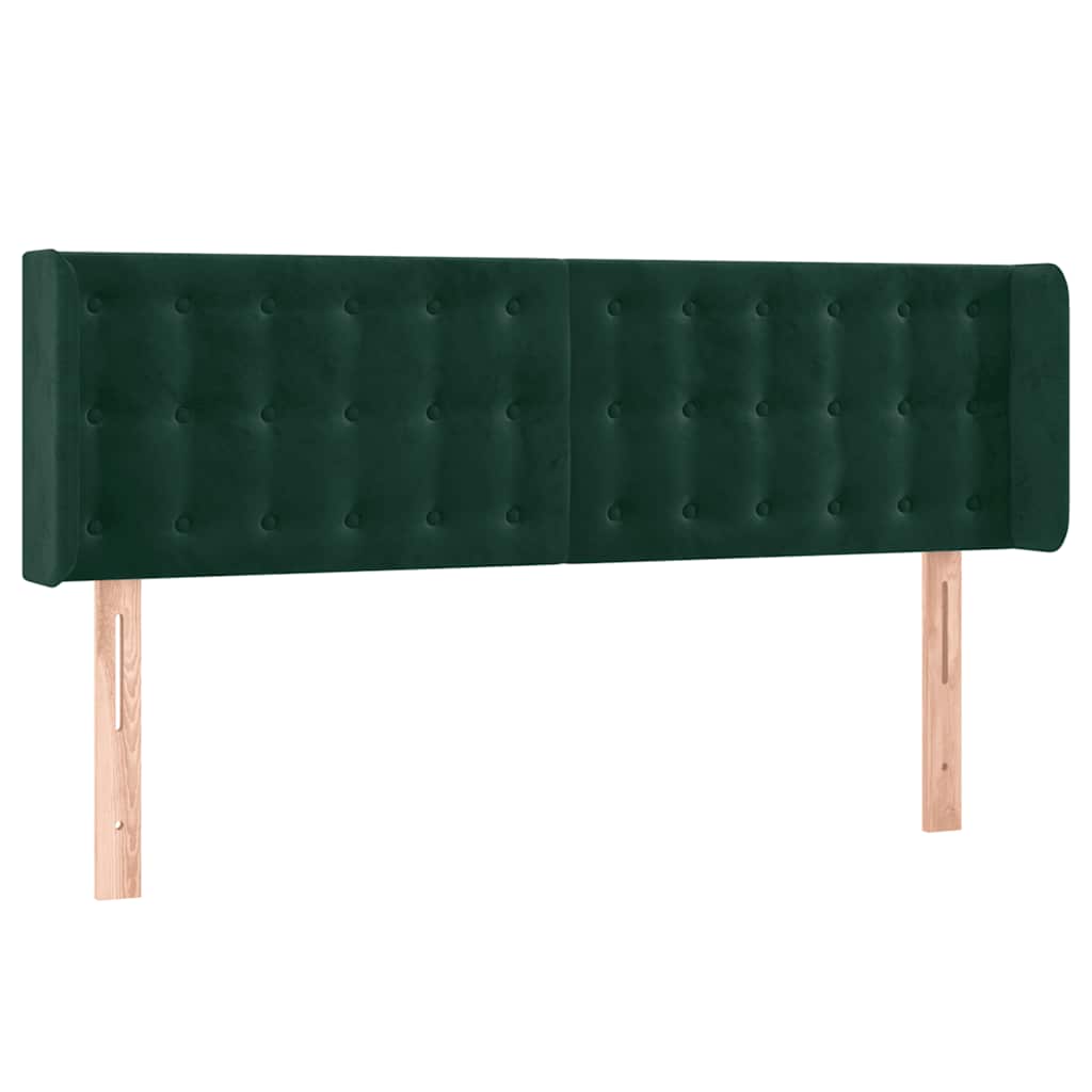 Hoofdbord LED 147x16x78/88 cm fluweel donkergroen is nu te koop bij PeponiXL, paradijselijk wonen!