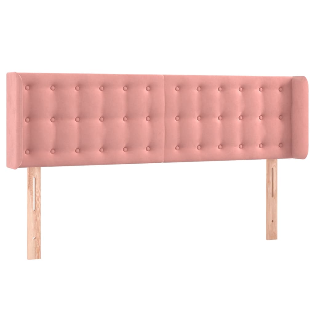 Hoofdbord LED 147x16x78/88 cm fluweel roze is nu te koop bij PeponiXL, paradijselijk wonen!