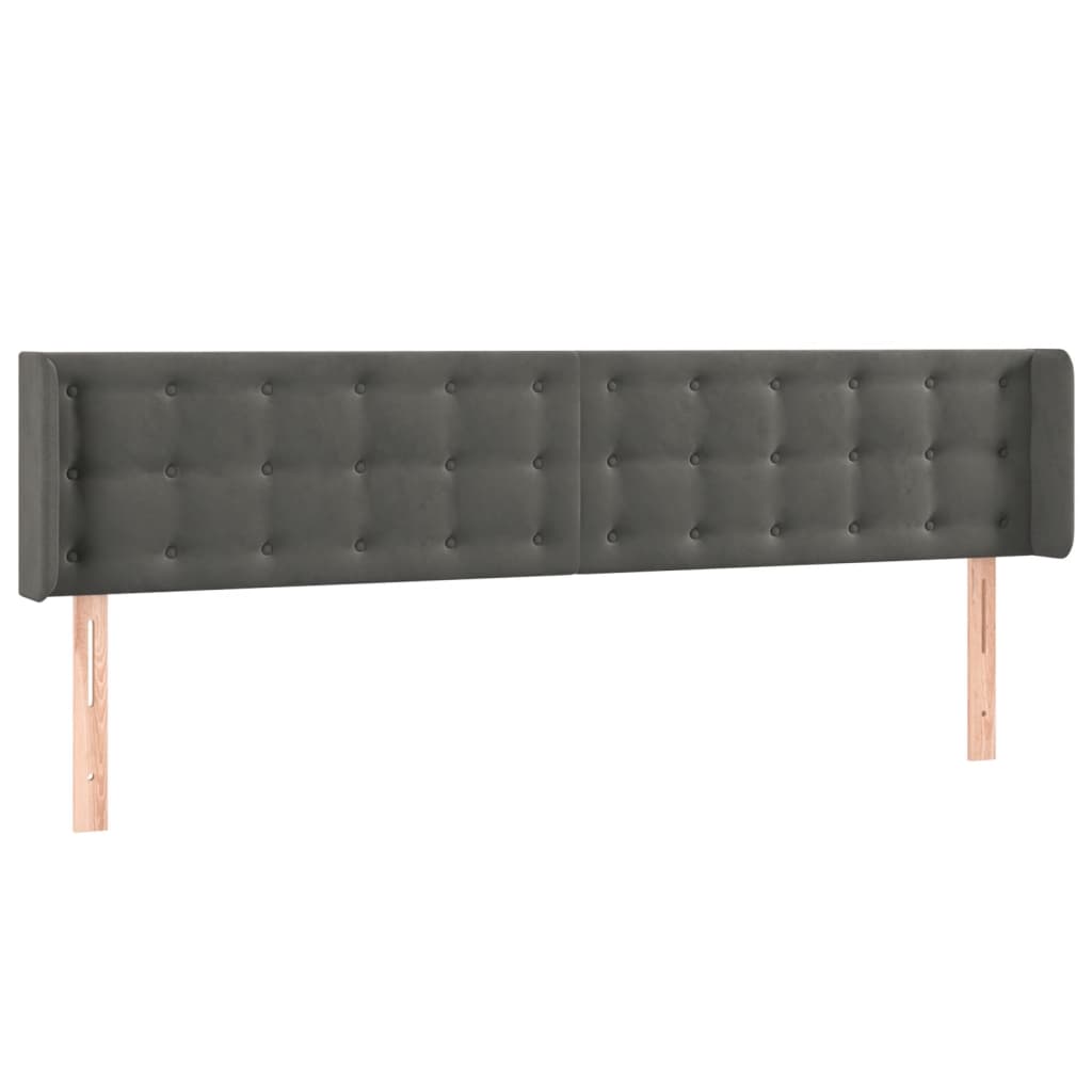 Hoofdbord LED 163x16x78/88 cm fluweel donkergrijs is nu te koop bij PeponiXL, paradijselijk wonen!