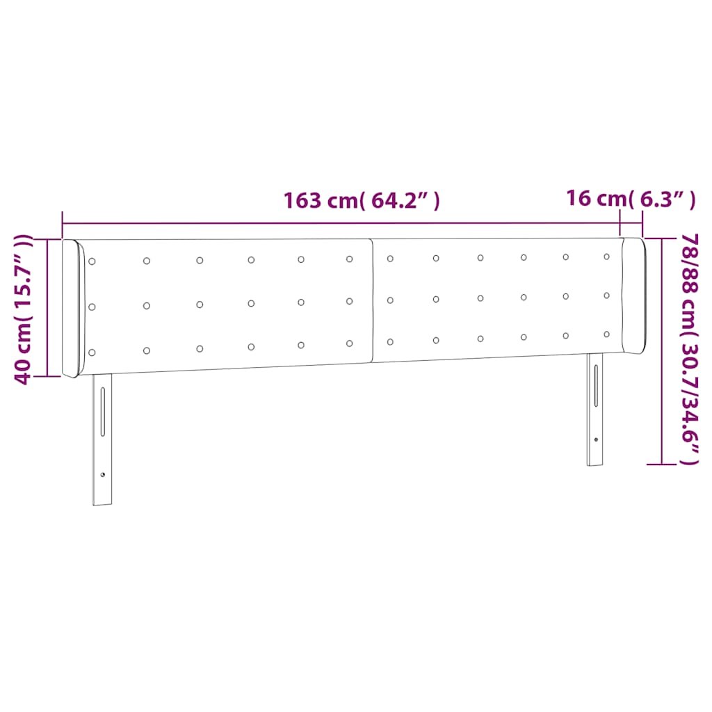Hoofdbord LED 163x16x78/88 cm fluweel donkergroen is nu te koop bij PeponiXL, paradijselijk wonen!