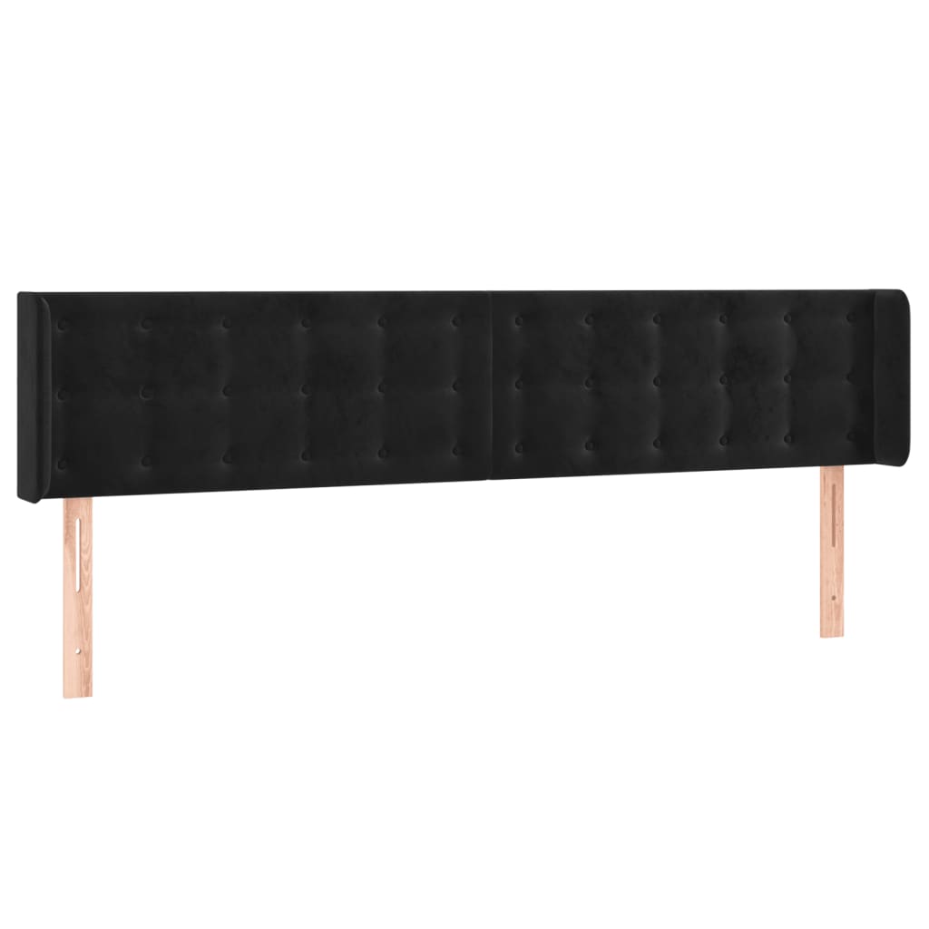 Hoofdbord LED 183x16x78/88 cm fluweel zwart is nu te koop bij PeponiXL, paradijselijk wonen!