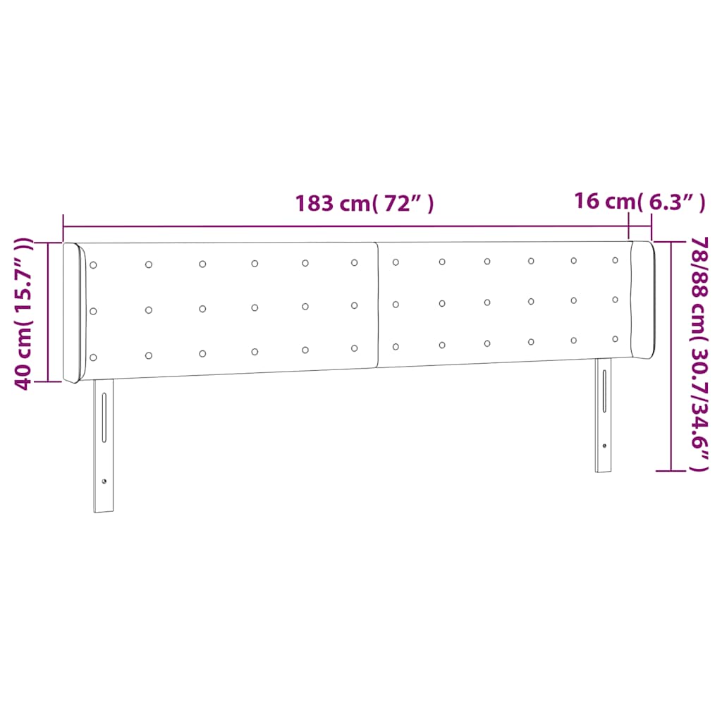 Hoofdbord LED 183x16x78/88 cm fluweel donkergroen is nu te koop bij PeponiXL, paradijselijk wonen!