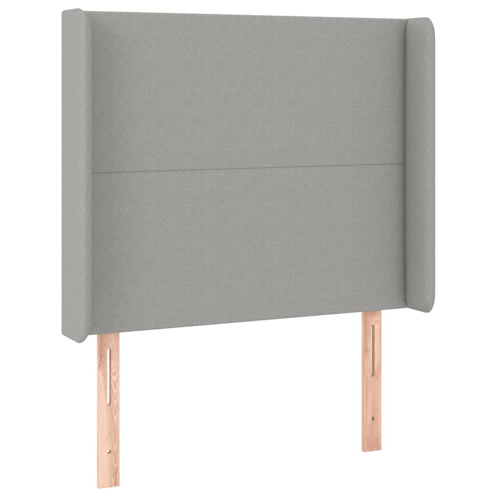 Hoofdbord LED 83x16x118/128 cm stof lichtgrijs is nu te koop bij PeponiXL, paradijselijk wonen!