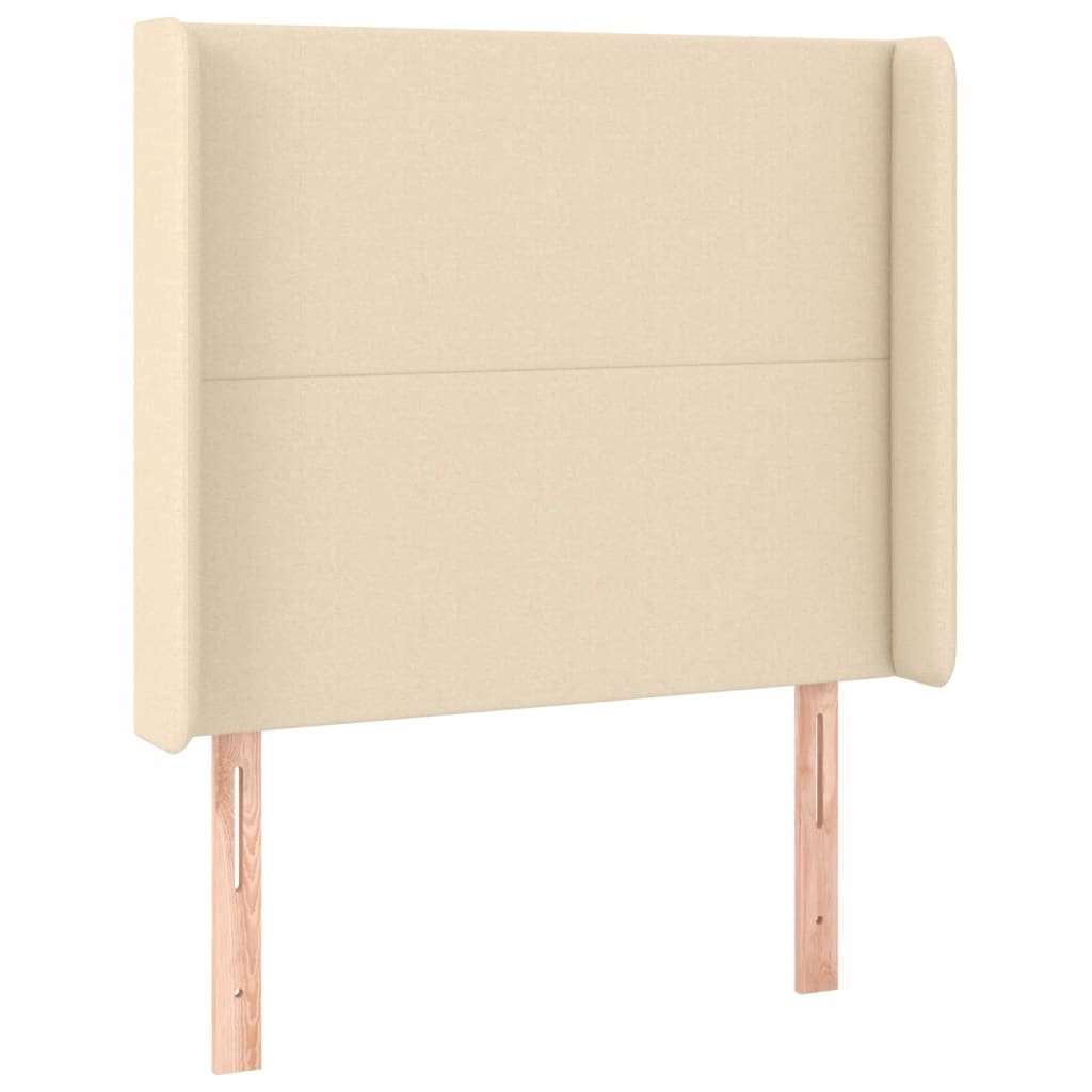 Hoofdbord LED 103x16x118/128 cm stof crèmekleurig is nu te koop bij PeponiXL, paradijselijk wonen!