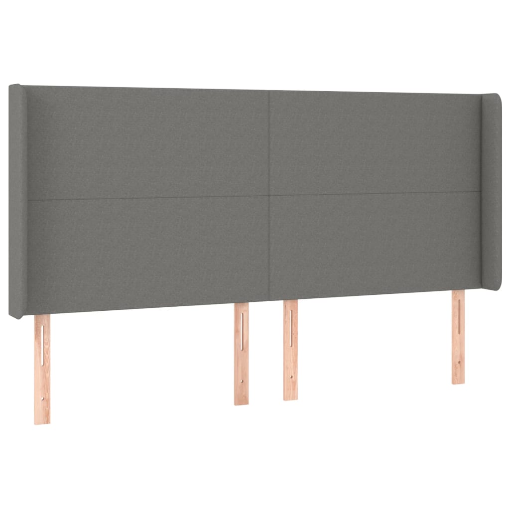 Hoofdbord LED 163x16x118/128 cm stof donkergrijs is nu te koop bij PeponiXL, paradijselijk wonen!