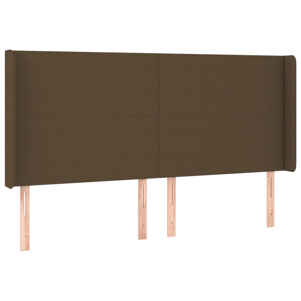 Hoofdbord LED 163x16x118/128 cm stof donkerbruin is nu te koop bij PeponiXL, paradijselijk wonen!