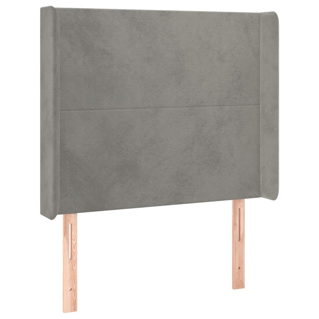 Hoofdbord LED 83x16x118/128 cm fluweel lichtgrijs is nu te koop bij PeponiXL, paradijselijk wonen!