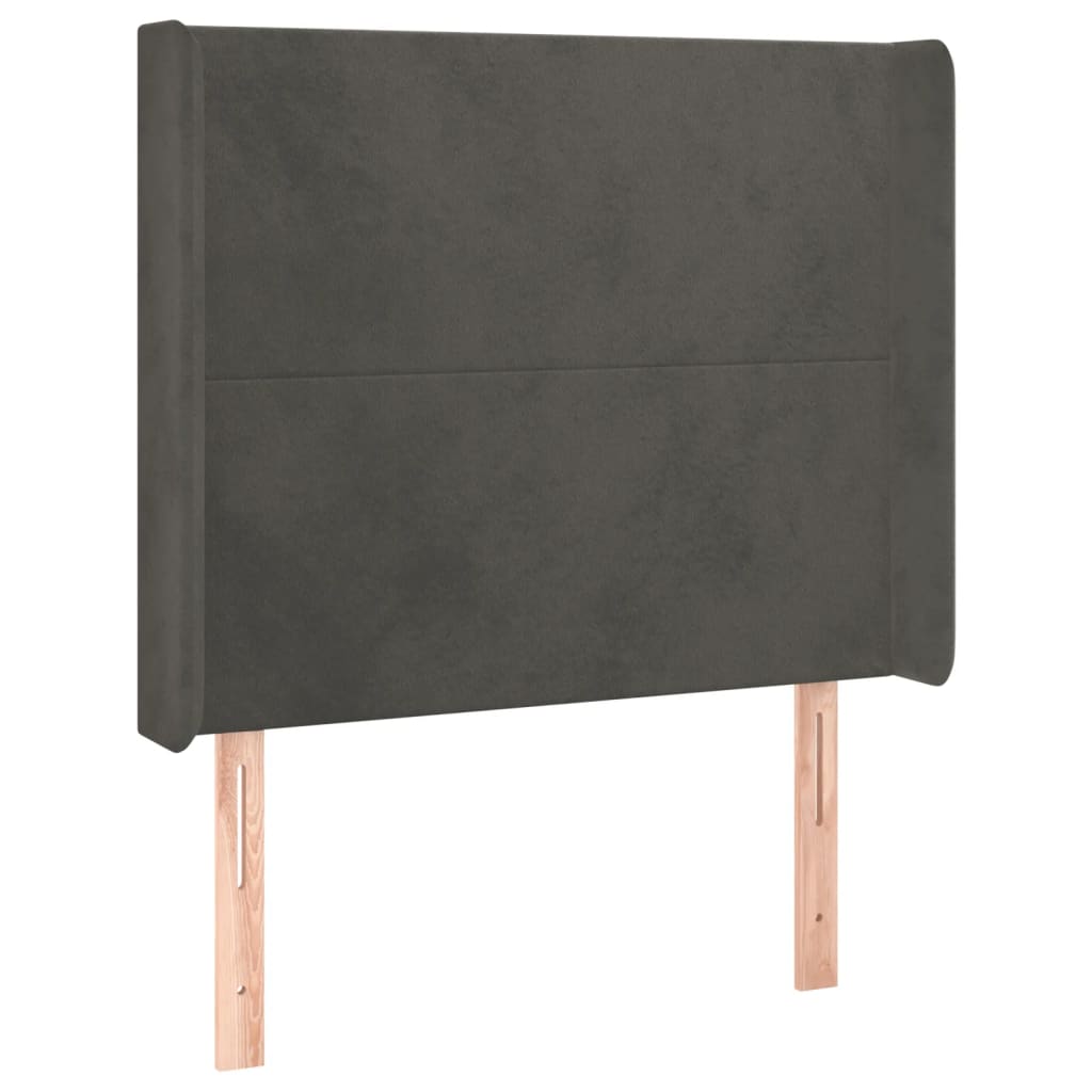 Hoofdbord LED 83x16x118/128 cm fluweel donkergrijs is nu te koop bij PeponiXL, paradijselijk wonen!