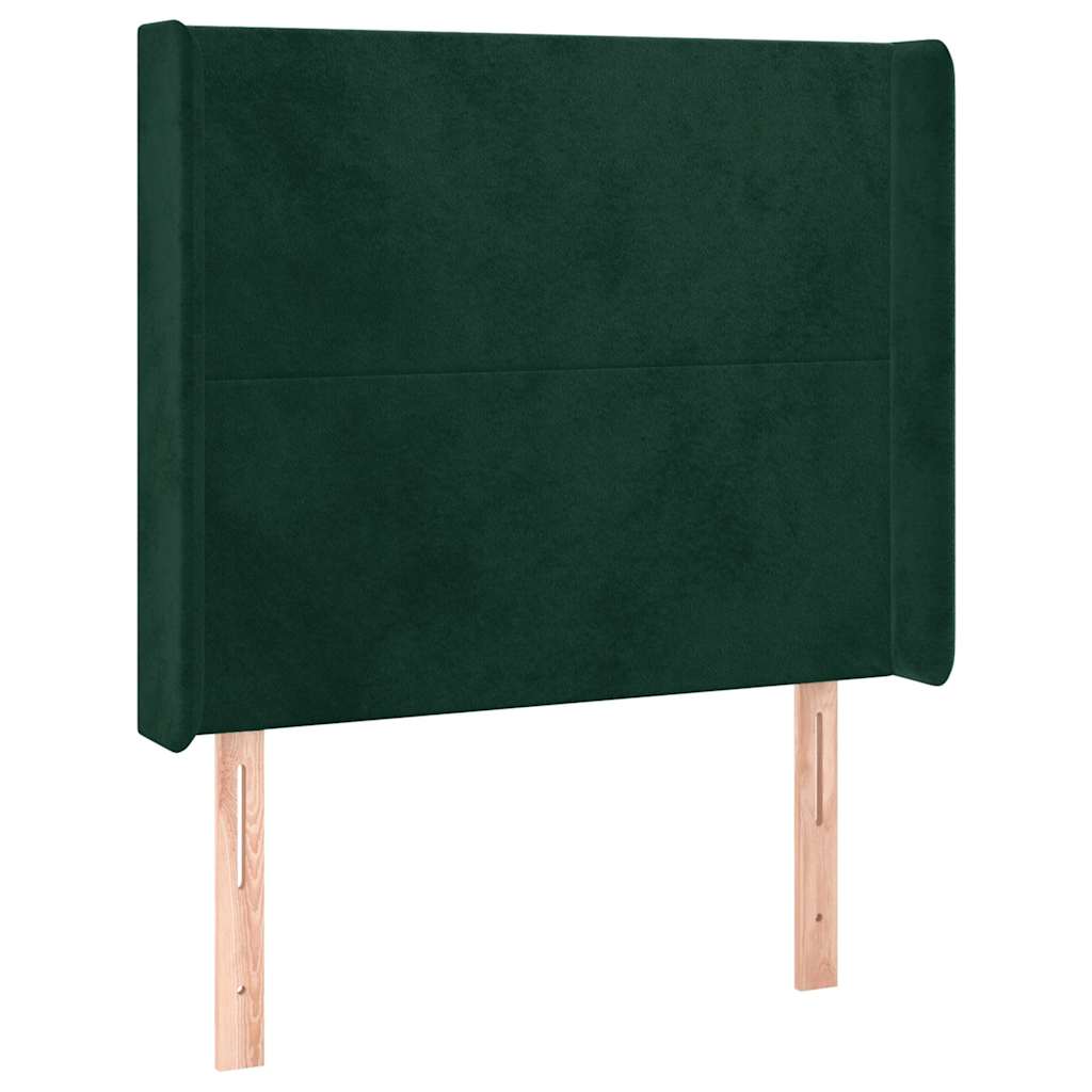 Hoofdbord LED 83x16x118/128 cm fluweel donkergroen is nu te koop bij PeponiXL, paradijselijk wonen!