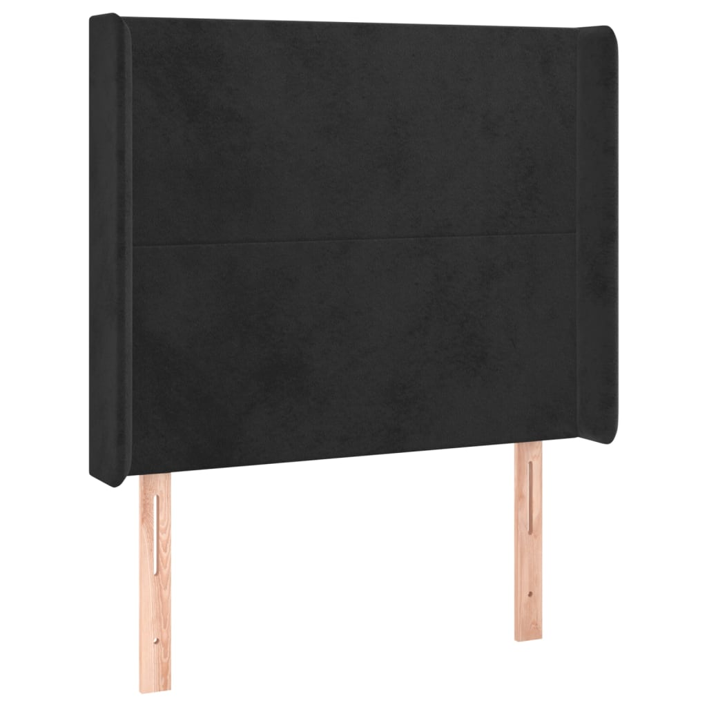 Hoofdbord LED 93x16x118/128 cm fluweel zwart is nu te koop bij PeponiXL, paradijselijk wonen!